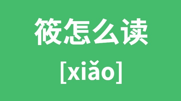 筱怎么讀