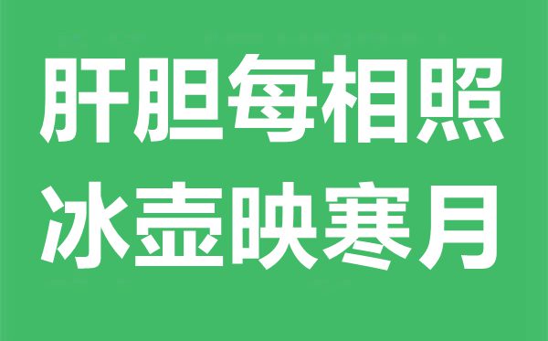 肝膽每相照，冰壺映寒月是什么意思,出處典故是什么