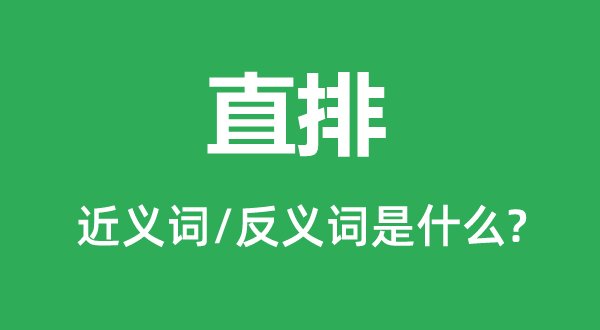 直排的近義詞和反義詞是什么,直排是什么意思