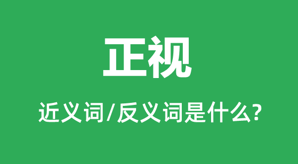 正視的近義詞和反義詞是什么,正視是什么意思