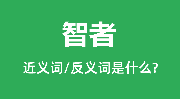 智者的近義詞和反義詞是什么,智者是什么意思