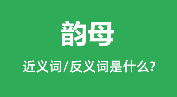 韻母的近義詞和反義詞是什么,韻母是什么意思