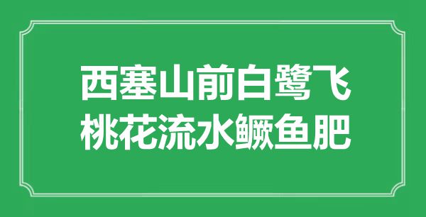 “西塞山前白鷺飛，桃花流水鱖魚(yú)肥”的意思出處及全詩(shī)賞析