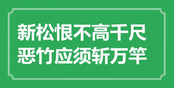 “新松恨不高千尺，惡竹應須斬萬竿”是什么意思,出處是哪里