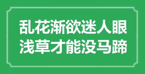 “亂花漸欲迷人眼，淺草才能沒馬蹄”是什么意思,出處是哪里