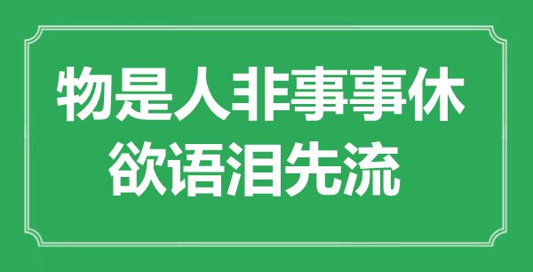 “物是人非事事休，欲語淚先流”是什么意思,出處是哪里