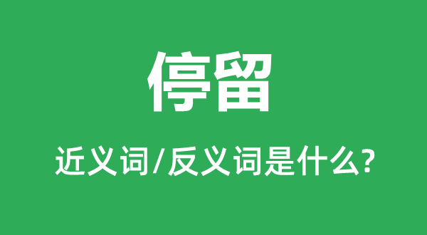 停留的近義詞和反義詞是什么,停留是什么意思