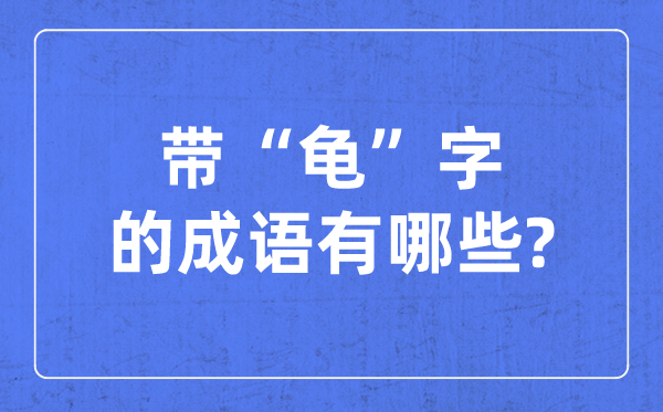 帶龜字的成語有哪些,關于龜的四字成語