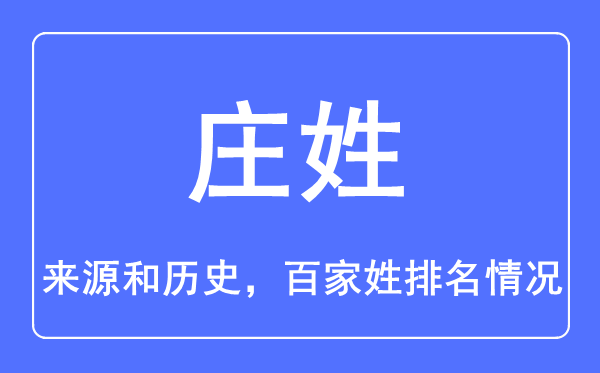 莊姓的來源和歷史,莊姓在百家姓排名第幾？