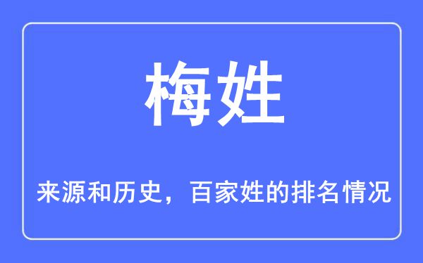 梅姓的來(lái)源和歷史,梅姓在百家姓排名第幾？