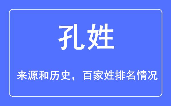 孔姓的來源黃歷史,孔姓在百家姓排名第幾？