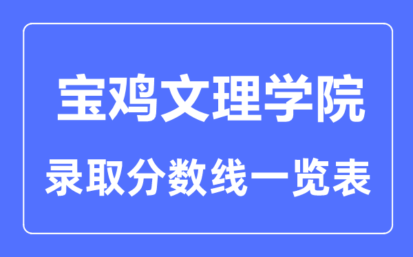 2023年高考多少分能上寶雞文理學(xué)院？附各省錄取分?jǐn)?shù)線