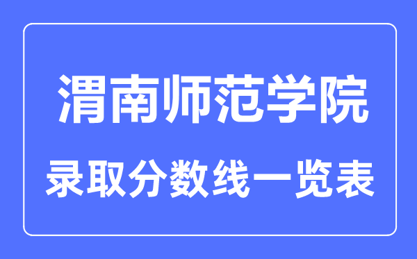 2023年高考多少分能上渭南師范學院？附各省錄取分數線