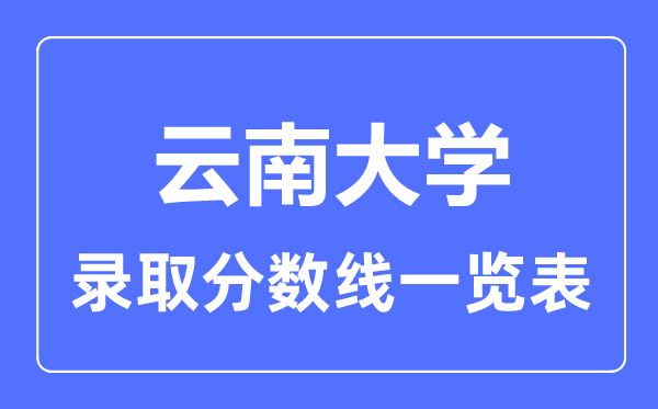 2023年高考多少分能上云南大學？附各省錄取分數(shù)線