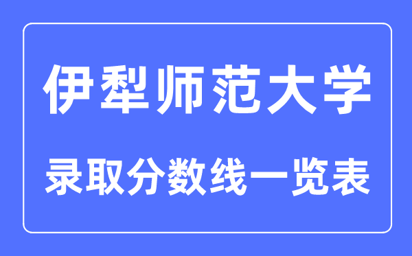 2023年高考多少分能上伊犁師范大學？附各省錄取分數(shù)線