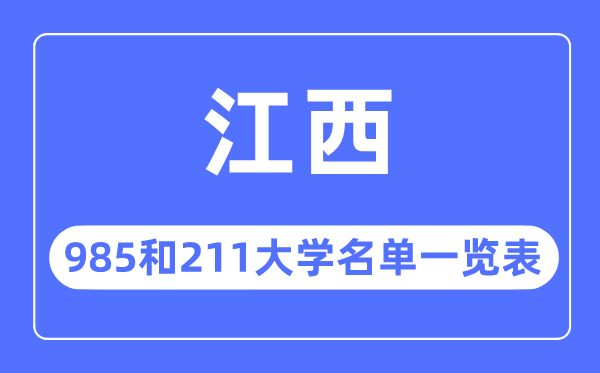江西985和211大學有哪些,江西985和211大學名單一覽表