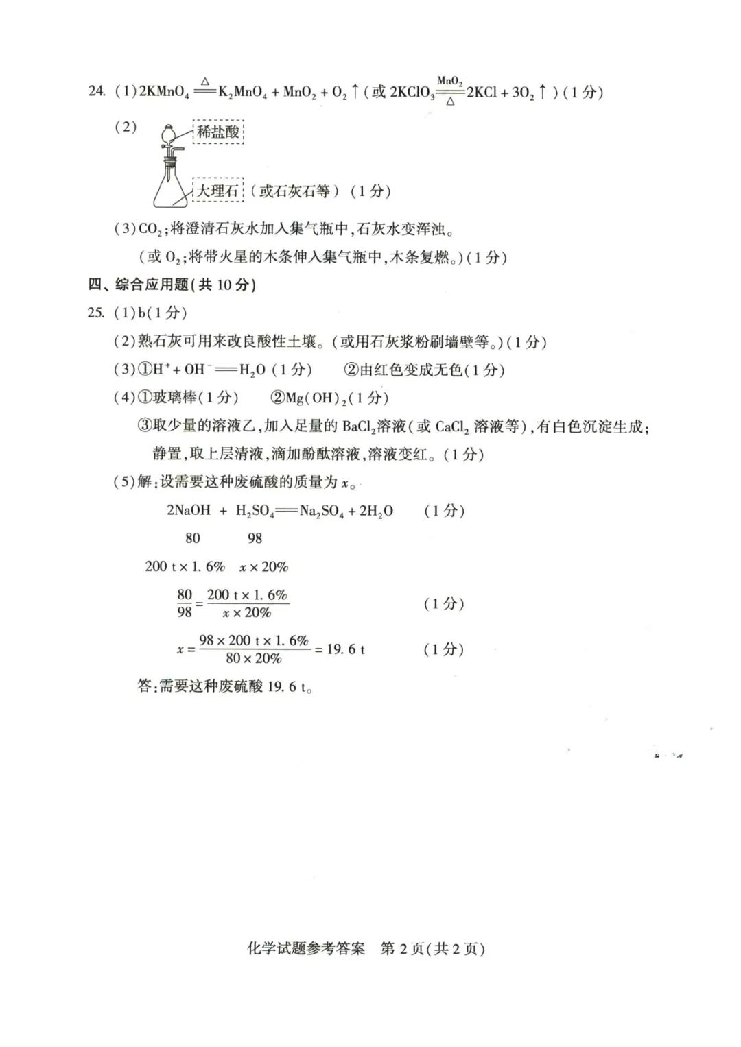 2023年河南中考化學試卷真題及答案