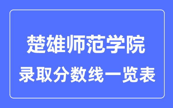 2023年高考多少分能上楚雄師范學(xué)院？附各省錄取分?jǐn)?shù)線