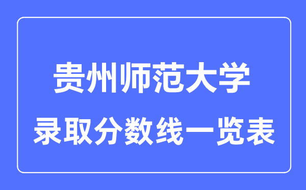 2023年高考多少分能上貴州師范大學？附各省錄取分數(shù)線
