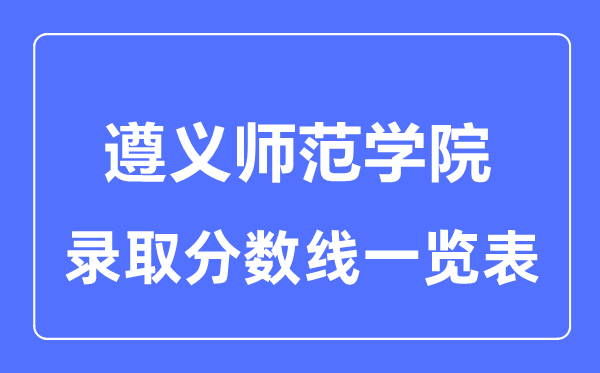 2023年高考多少分能上遵義師范學院？附各省錄取分數線