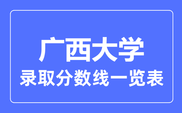 2023年高考多少分能上廣西大學？附各省錄取分數線