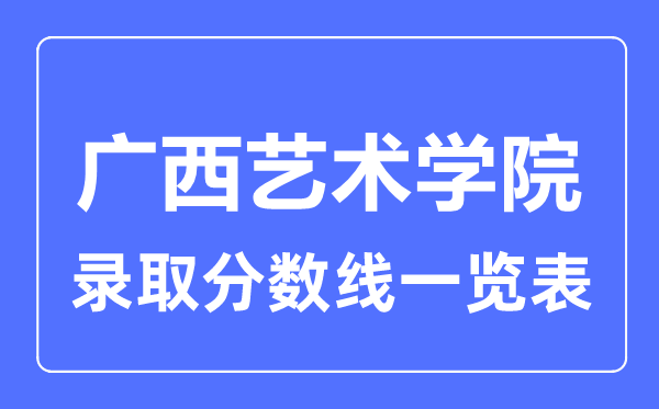 2023年高考多少分能上廣西藝術(shù)學(xué)院？附各省錄取分?jǐn)?shù)線