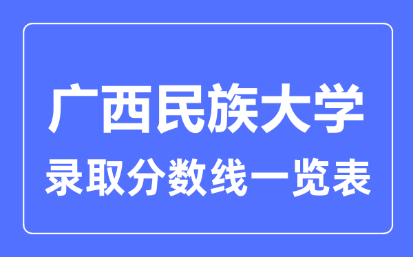 2023年高考多少分能上廣西民族大學？附各省錄取分數線