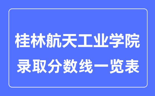 2023年高考多少分能上桂林航天工業(yè)學(xué)院？附各省錄取分數(shù)線