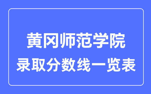 2023年高考多少分能上黃岡師范學院？附各省錄取分數線
