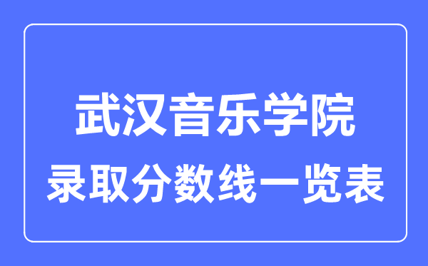 2023年高考多少分能上武漢音樂學院？附各省錄取分數線