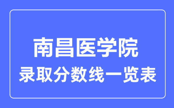 2023年高考多少分能上南昌醫學院？附各省錄取分數線