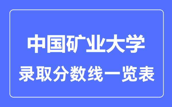 2023年高考多少分能上中國礦業(yè)大學(xué)？附各省錄取分數(shù)線