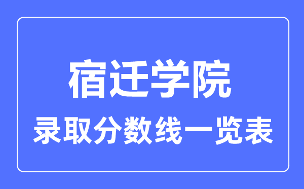 2023年高考多少分能上宿遷學院？附各省錄取分數線