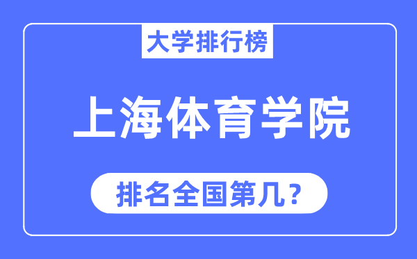 2023年上海體育學(xué)院排名,最新全國(guó)排名第幾