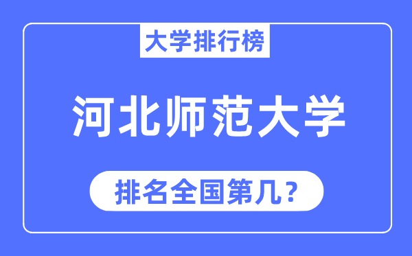 2023年河北師范大學排名,最新全國排名第幾