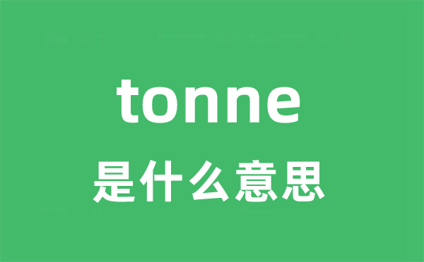 tonne是什么意思