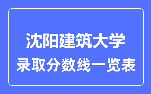 2023年高考多少分能上沈陽建筑大學?附各省錄取分數(shù)線