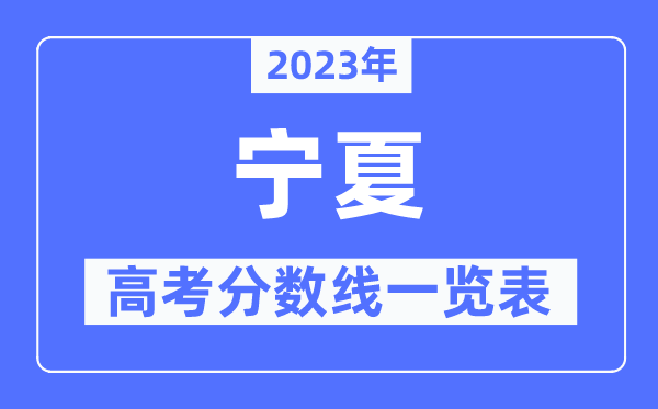 2023年寧夏高考分數線一覽表（含一本,二本,?？品謹稻€）