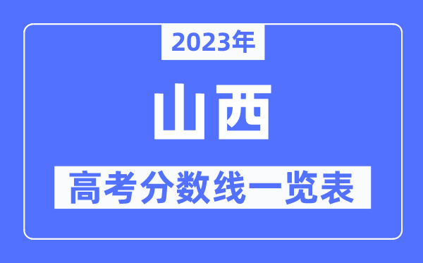 2023年山西高考分數線一覽表（含一本,二本,專科分數線）