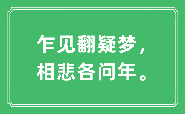 “乍見翻疑夢，相悲各問年。”是什么意思,出處及原文翻譯