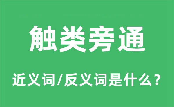 觸類旁通的近義詞和反義詞是什么,觸類旁通是什么意思