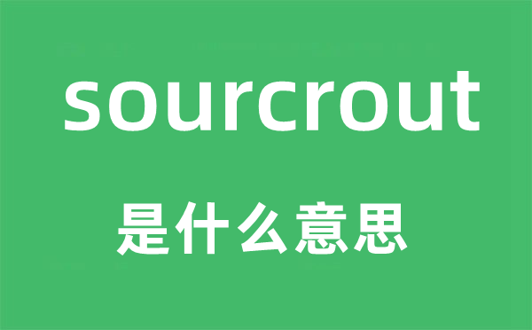 sourcrout是什么意思,sourcrout怎么讀,中文翻譯是什么