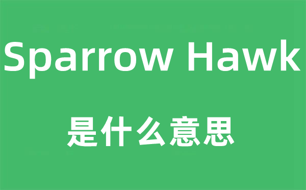Sparrow Hawk是什么意思,中文翻譯是什么