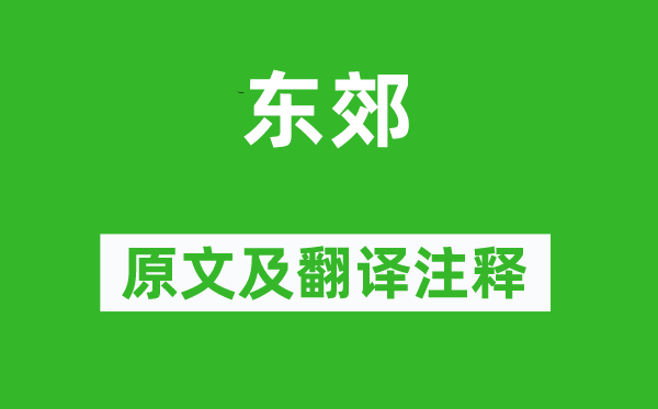 韋應物《東郊》原文及翻譯注釋,詩意解釋