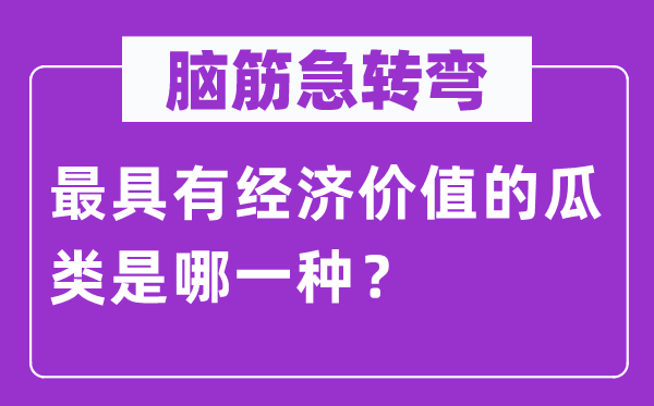 腦筋急轉(zhuǎn)彎:最具有經(jīng)濟價值的瓜類是哪一種?