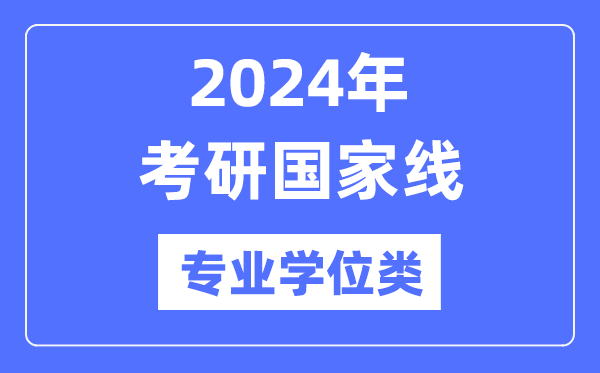2024年考研國家線（專業學位類）