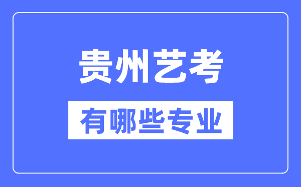 貴州藝考有哪些專業(yè),貴州藝術(shù)統(tǒng)考選什么專業(yè)？