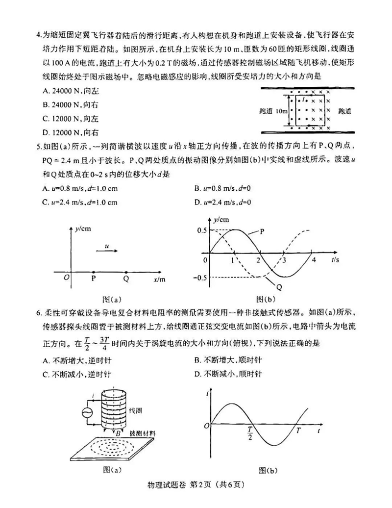 新高考2024七省聯考物理試卷及答案解析