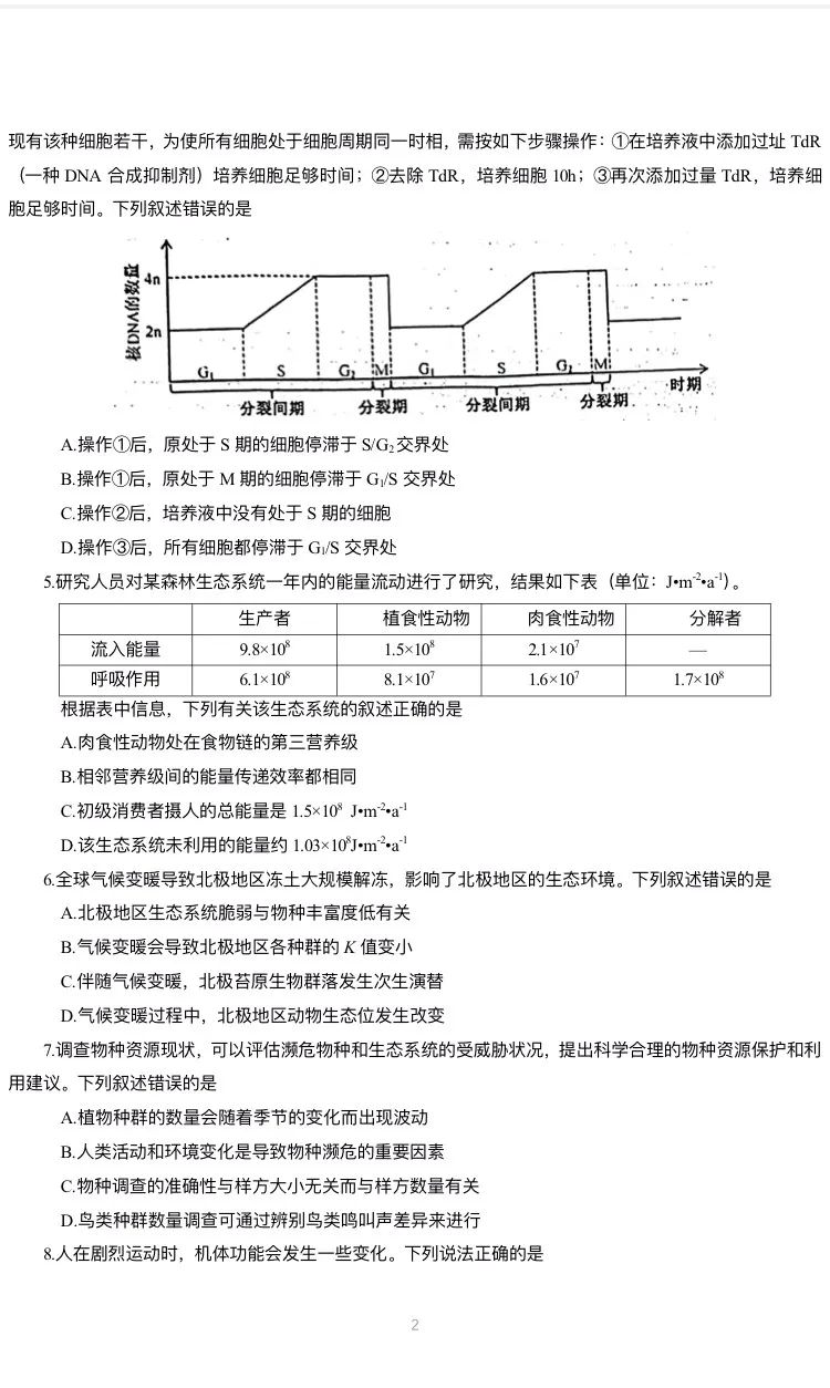 新高考2024七省聯(lián)考生物試卷及答案解析