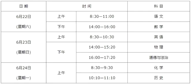 2024年陜西中考時間,陜西中考各科具體時間安排表